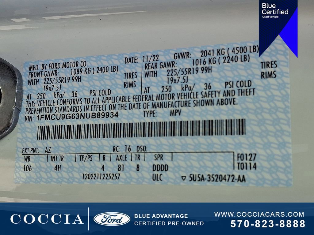 Certified 2022 Ford Escape SE w/ SE Sport Appearance Package image 27