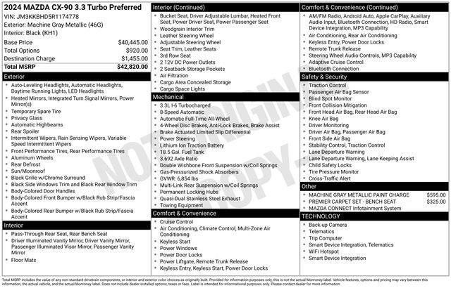 Used 2024 MAZDA CX-90 3.3 Turbo w/ Preferred Package image 5