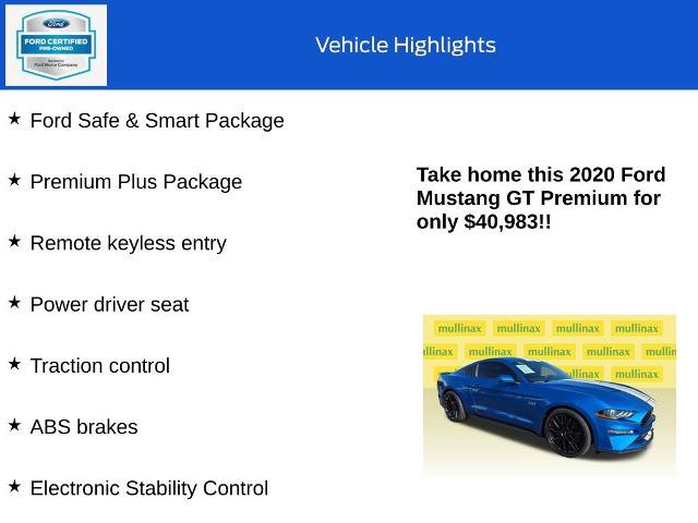 Certified 2020 Ford Mustang GT Premium w/ Equipment Group 401A RWD image 10