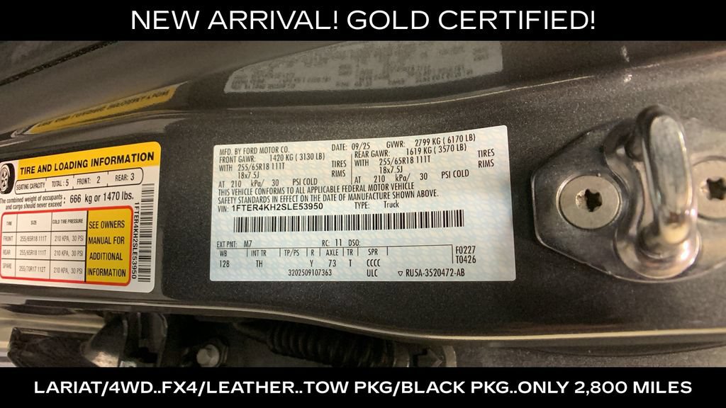 Certified 2025 Ford Ranger Lariat w/ FX4 Off-Road Package AWD/4WD image 47
