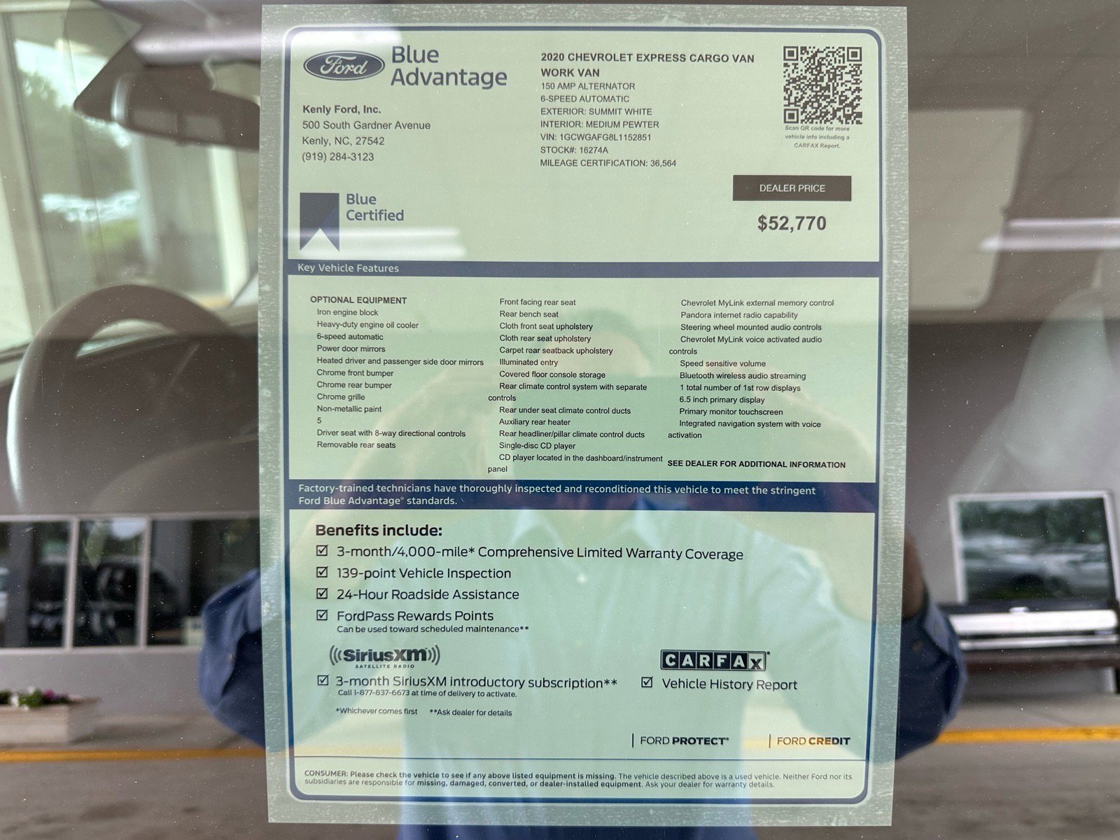 Used 2020 Chevrolet Express 2500 w/ Enhanced Convenience Package RWD image 7