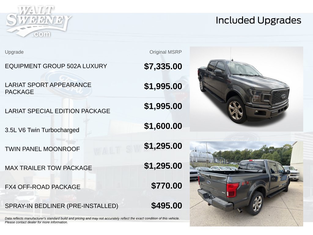 Certified 2018 Ford F150 Lariat w/ Equipment Group 502A Luxury AWD/4WD image 12