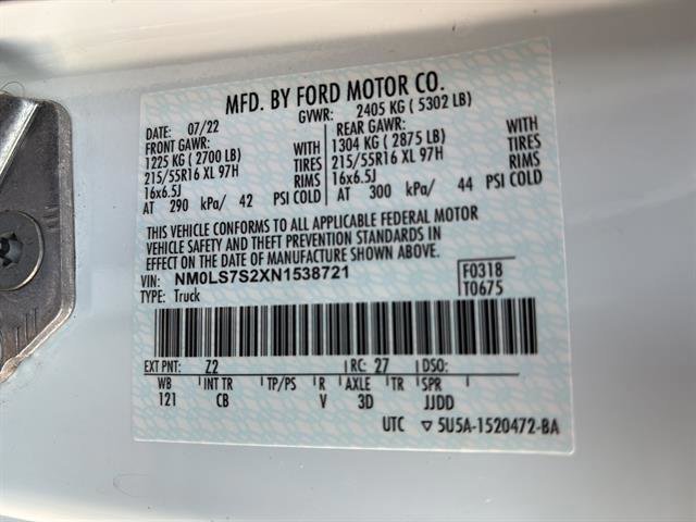 Certified 2022 Ford Transit Connect XL image 20