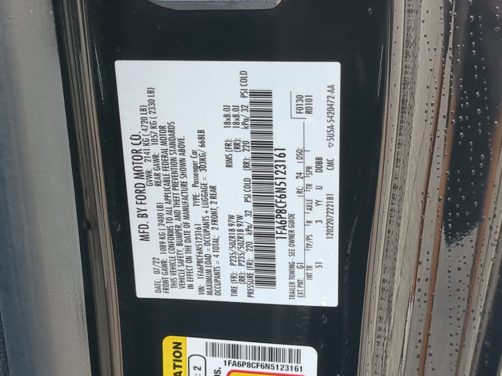 Certified 2022 Ford Mustang GT Premium w/ Equipment Group 401A RWD image 72