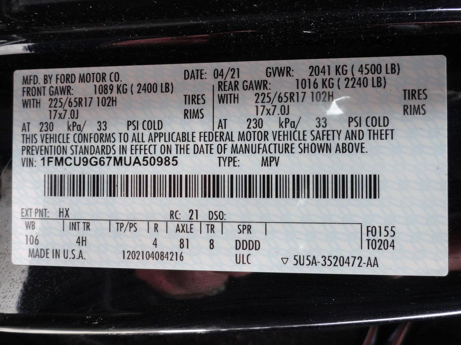 Certified 2021 Ford Escape SE image 20