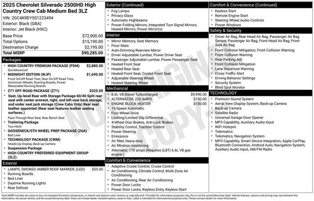 Used 2025 Chevrolet Silverado 2500 High Country w/ High Country Premium Package AWD/4WD image 2