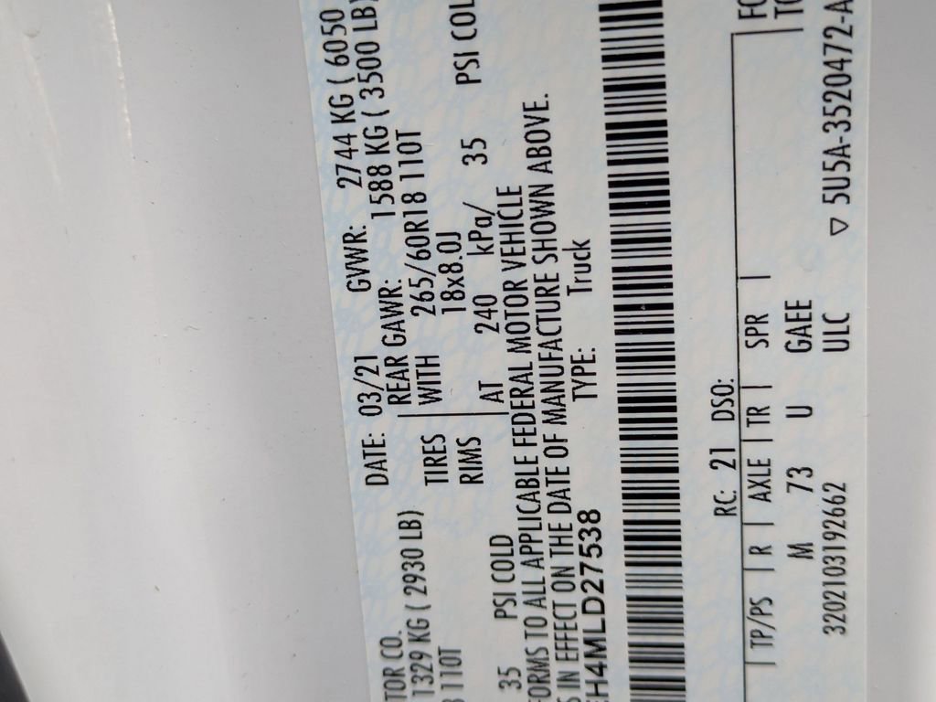 Certified 2021 Ford Ranger XL w/ Equipment Group 101A High image 31