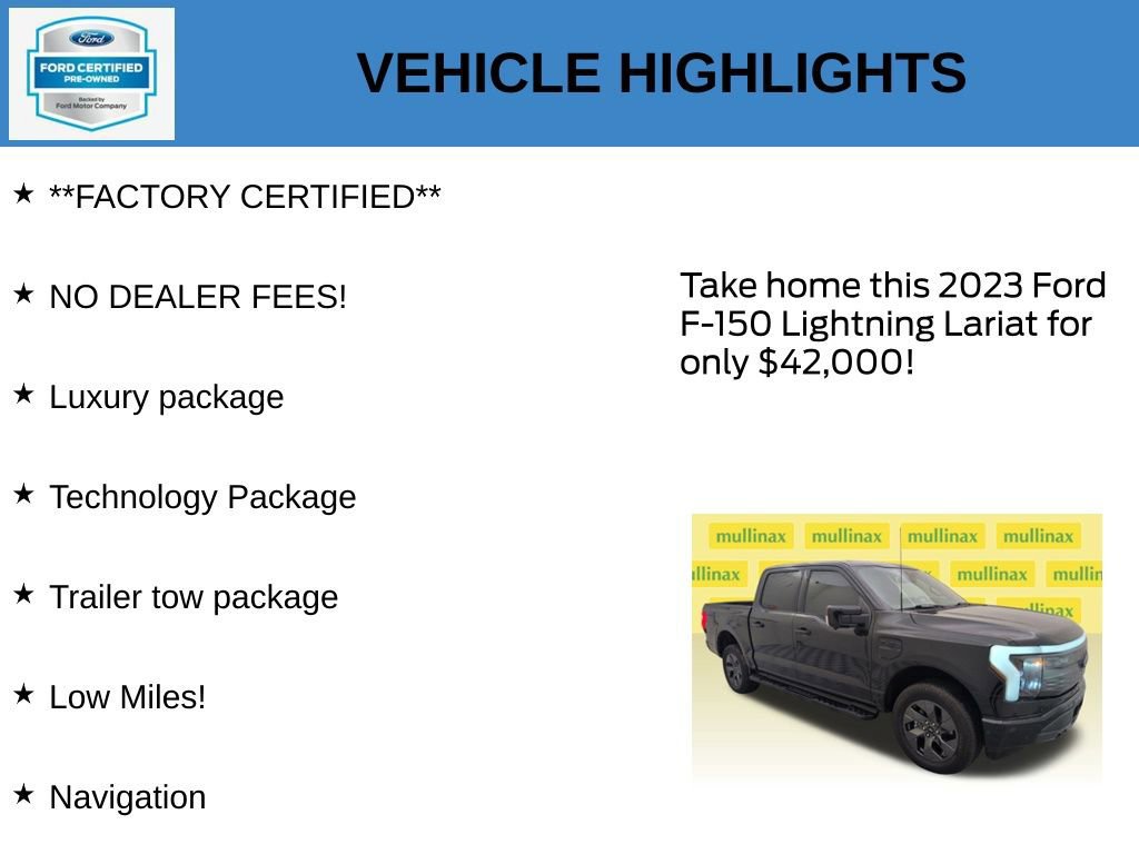 Certified 2023 Ford F150 Lightning Lariat w/ Tow Technology Package image 15