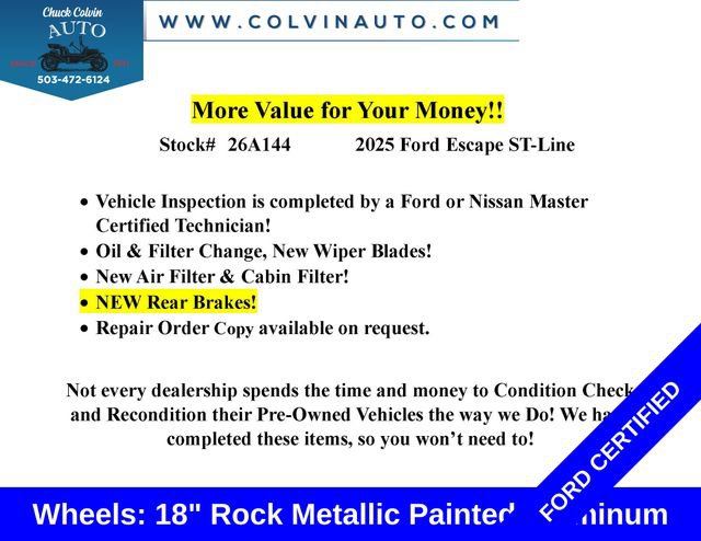 Certified 2025 Ford Escape ST-Line Select AWD/4WD image 2