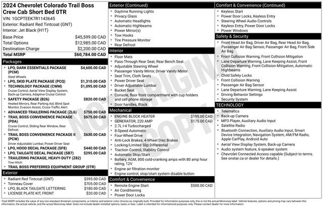 Used 2024 Chevrolet Colorado Trail Boss w/ LPO, Dark Essentials Package AWD/4WD image 35