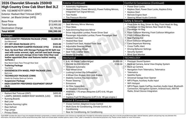 Used 2026 Chevrolet Silverado 2500 High Country w/ High Country Premium Package AWD/4WD image 24