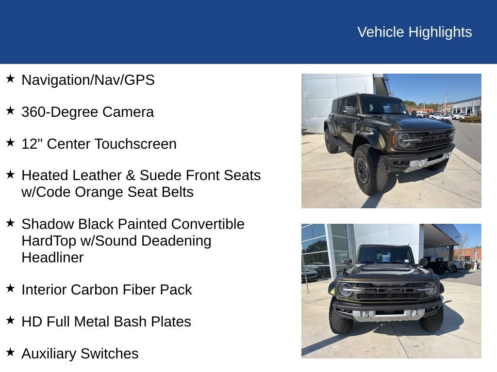Certified 2025 Ford Bronco Raptor w/ Interior Carbon Fiber Pack image 31