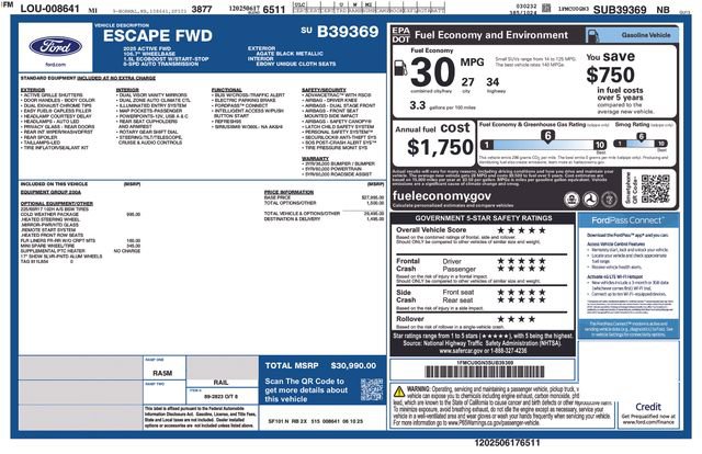 Certified 2025 Ford Escape Active w/ Cold Weather Package FWD image 37