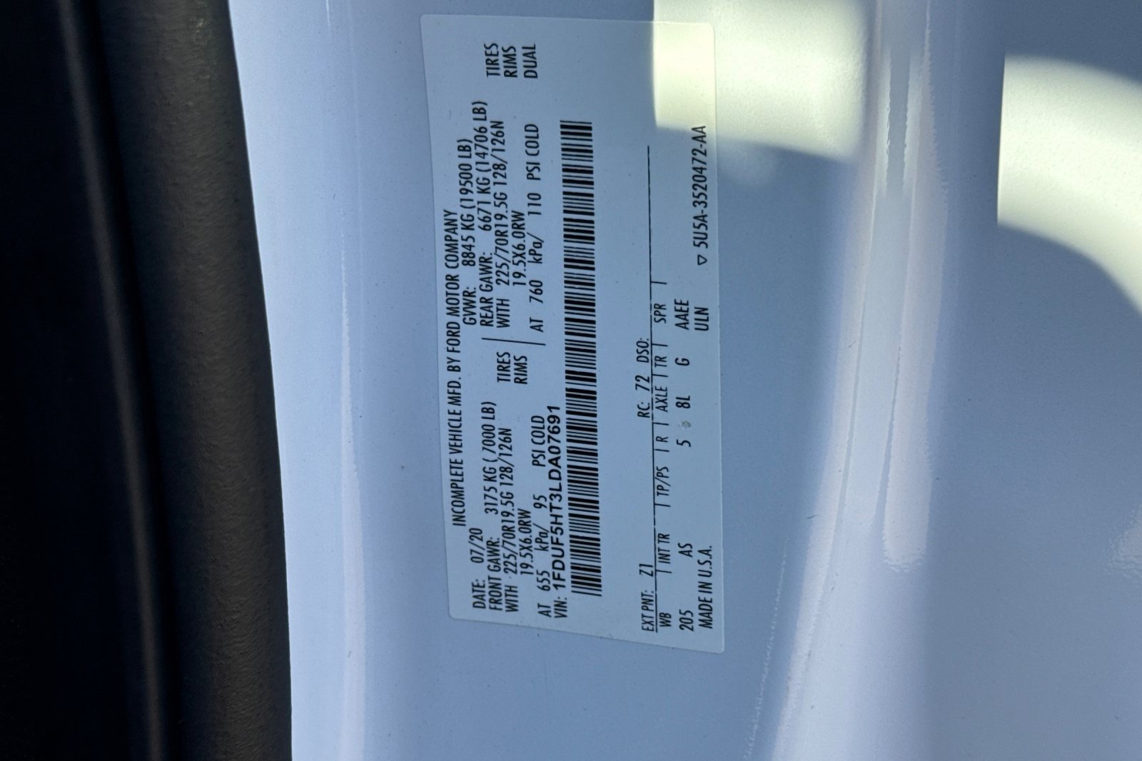 Certified 2020 Ford F550 4x4 Regular Cab Super Duty image 26