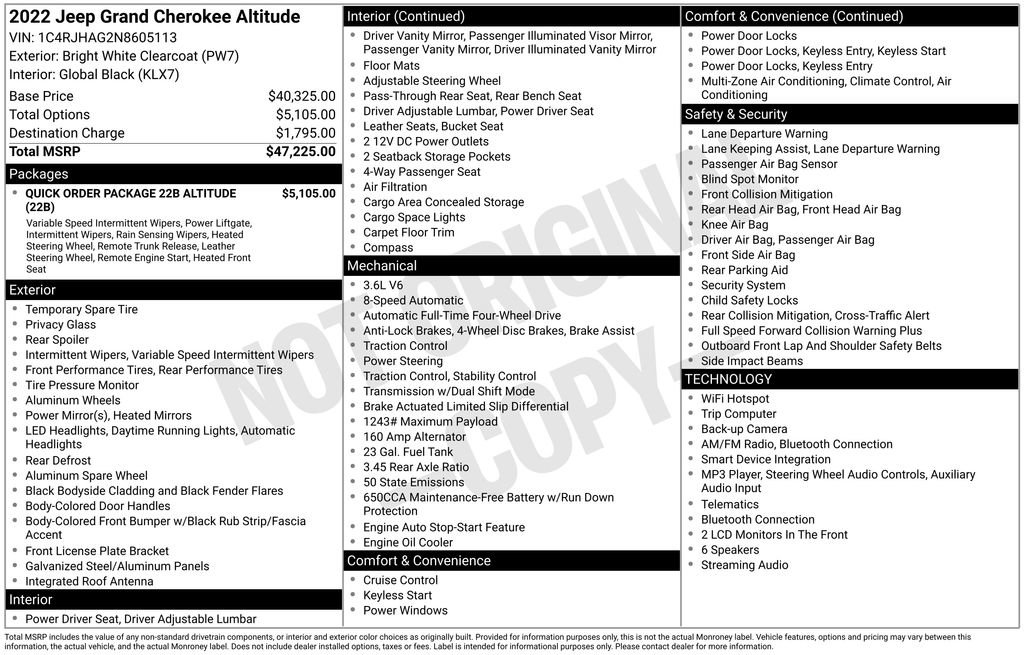 Used 2022 Jeep Grand Cherokee Altitude AWD/4WD image 27