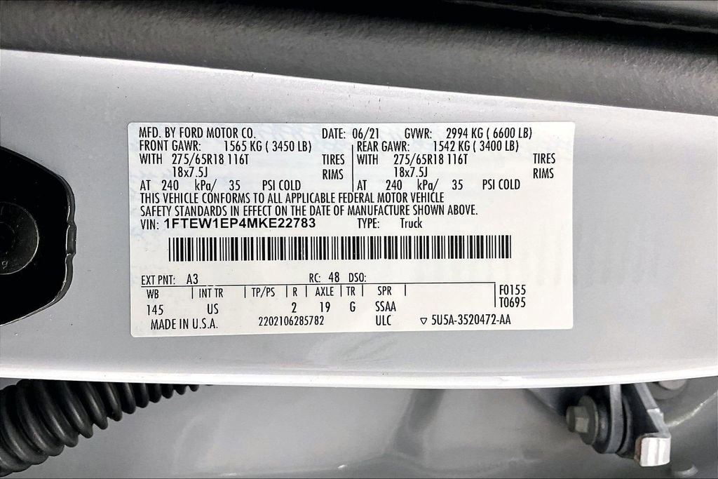 Certified 2021 Ford F150 XLT w/ Equipment Group 302A High image 35