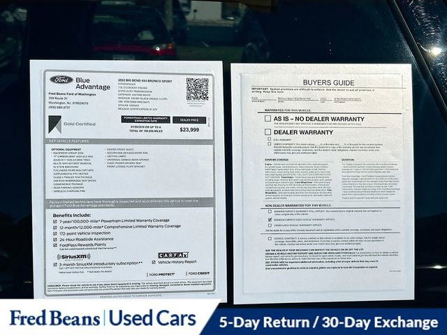 Certified 2022 Ford Bronco Sport Big Bend w/ Convenience Package image 33