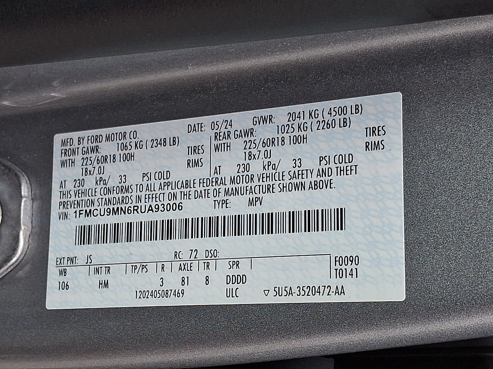 Certified 2024 Ford Escape ST-Line AWD/4WD image 27