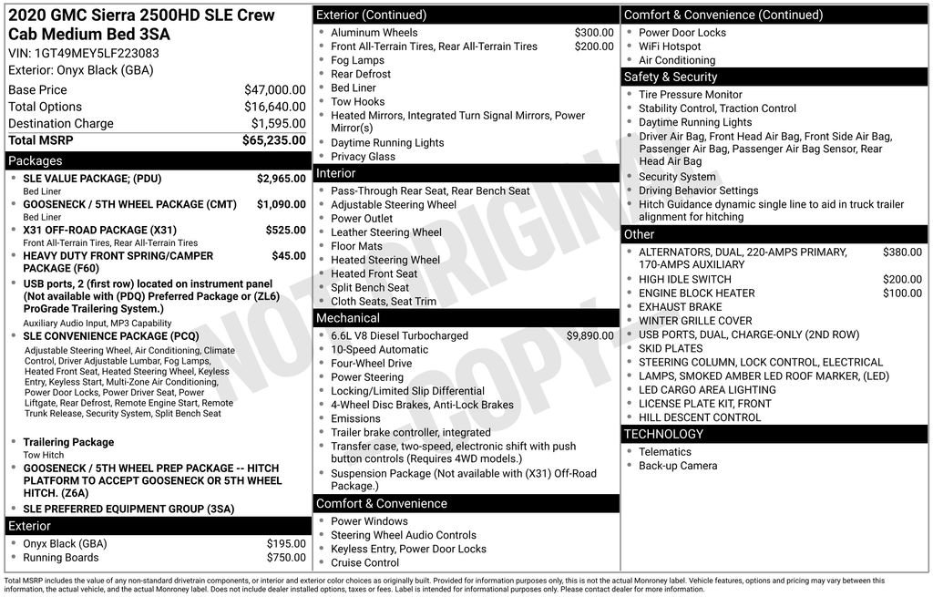 Used 2020 GMC Sierra 2500 SLE w/ SLE Value Package; AWD/4WD image 43