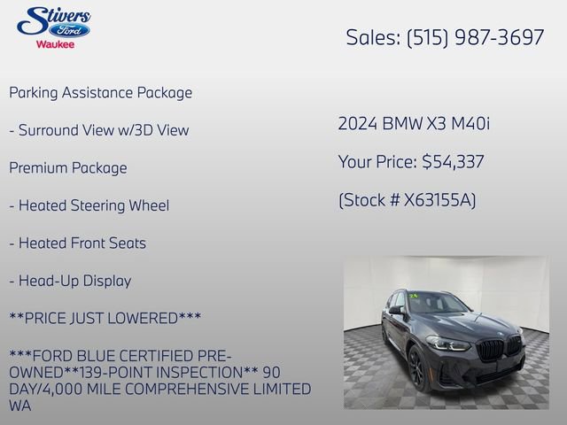 Used 2024 BMW X3 M40i w/ Premium Package AWD/4WD image 16