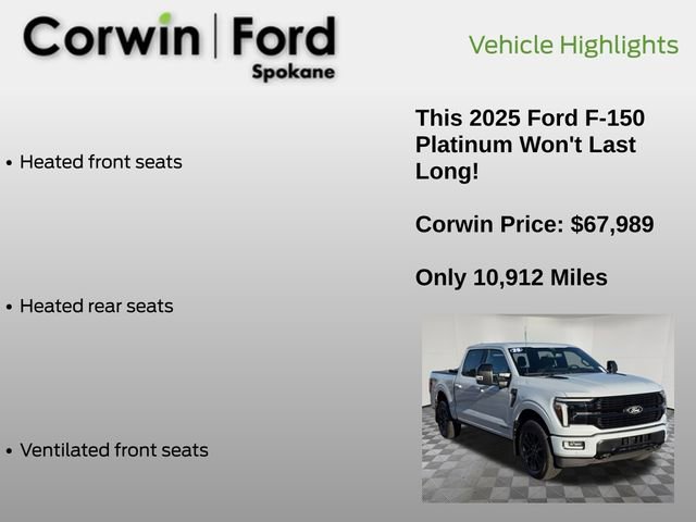 Certified 2025 Ford F150 Platinum w/ FX4 Off-Road Package image 25