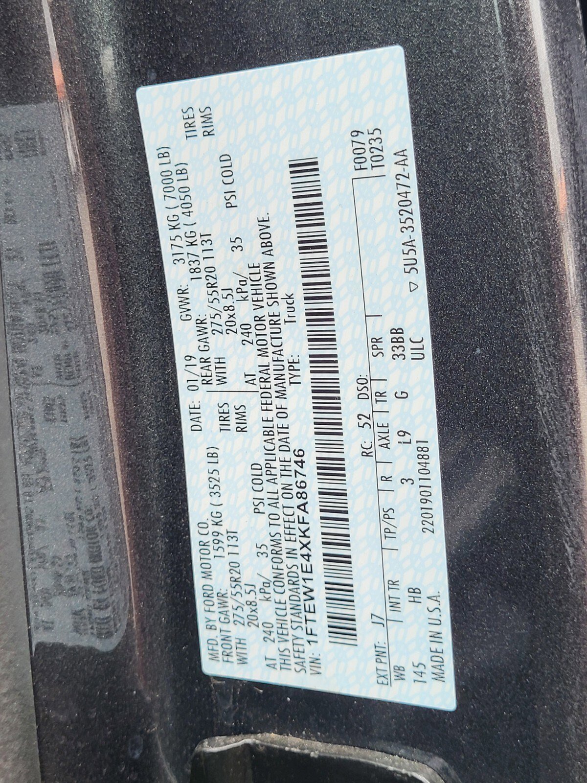 Certified 2019 Ford F150 Lariat w/ Equipment Group 502A Luxury image 35