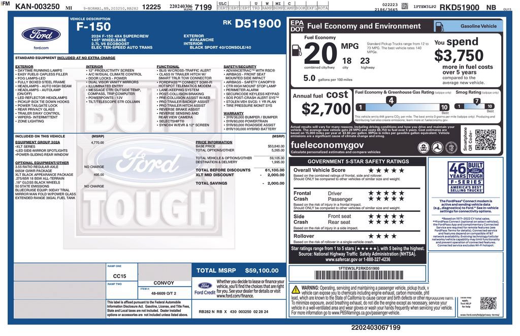 Certified 2024 Ford F150 XLT w/ Equipment Group 302A MID AWD/4WD image 38