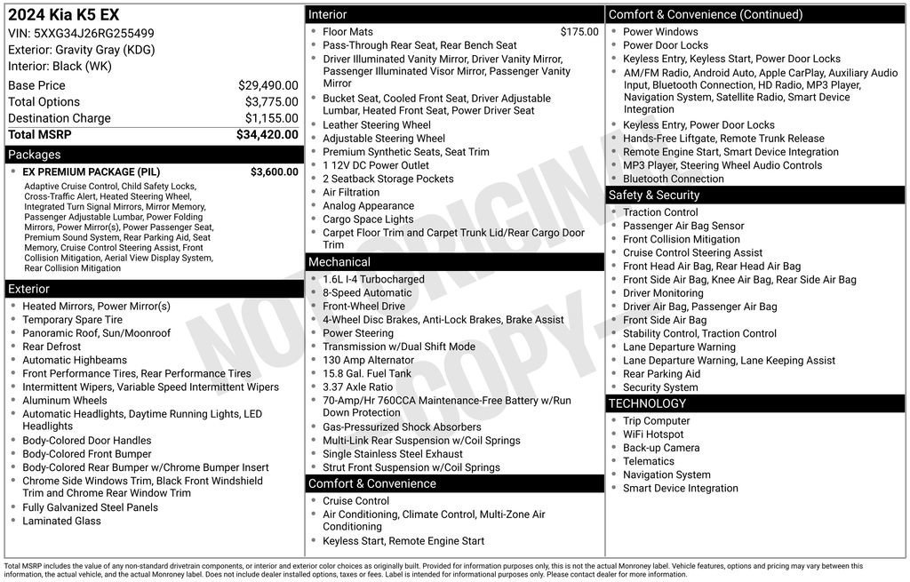 Used 2024 Kia K5 EX w/ EX Premium Package image 27