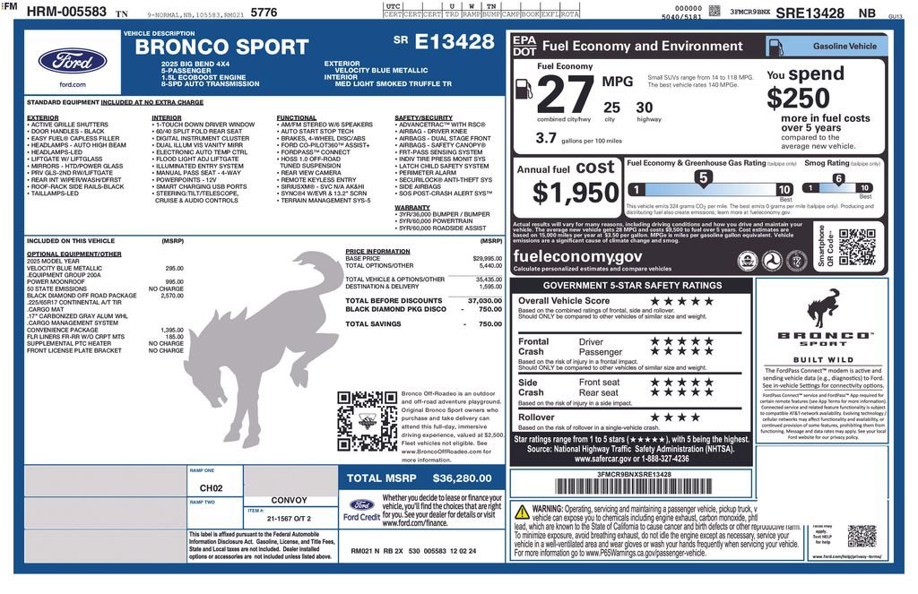 Certified 2025 Ford Bronco Sport Big Bend AWD/4WD image 25
