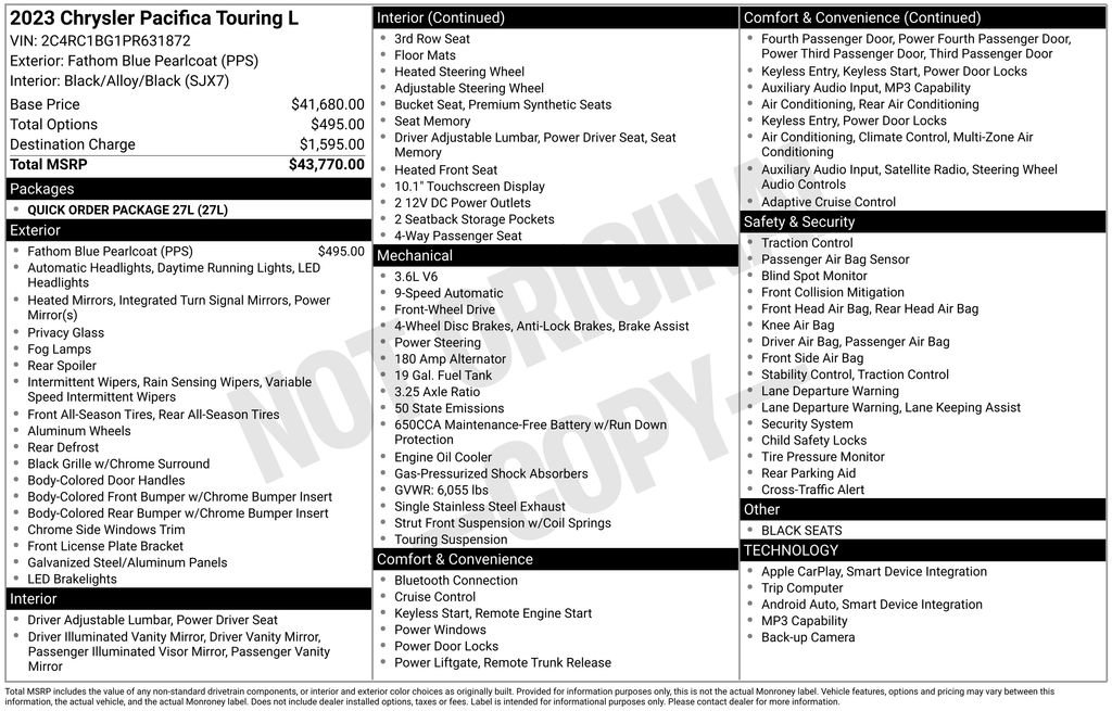 Used 2023 Chrysler Pacifica Touring-L FWD image 13