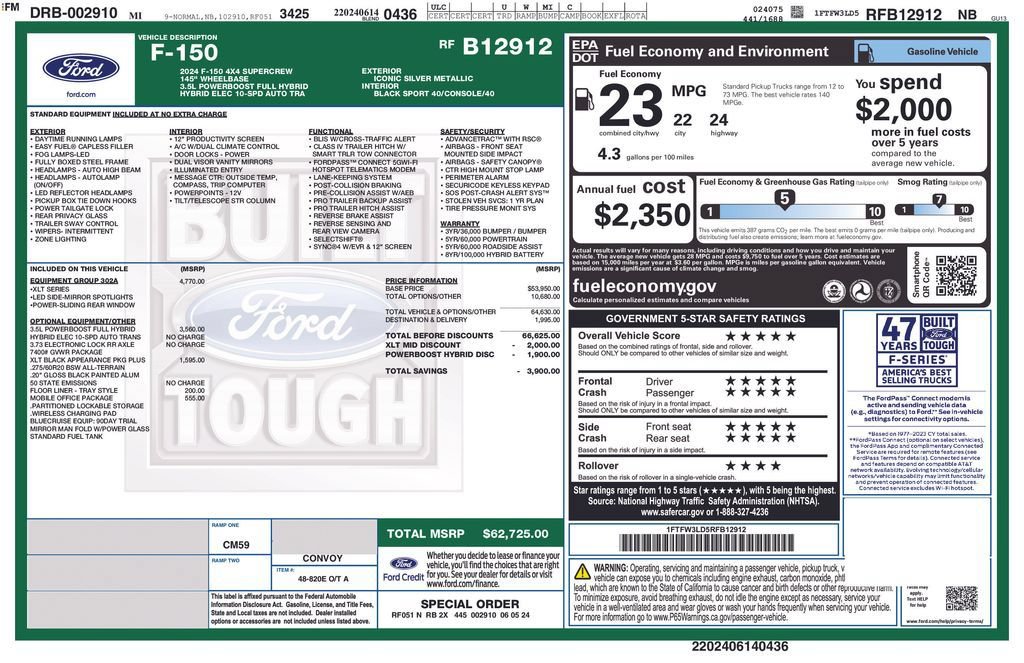 Certified 2024 Ford F150 XLT w/ Equipment Group 302A MID AWD/4WD image 8