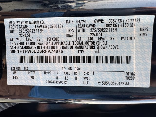 Certified 2024 Ford F150 Lariat w/ Equipment Group 502A High AWD/4WD image 32