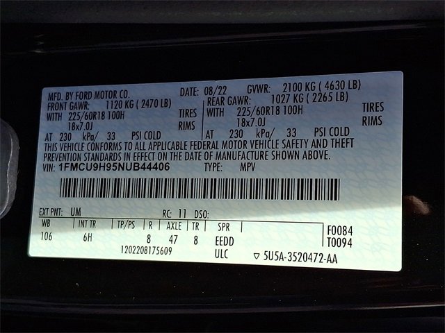 Certified 2022 Ford Escape SEL image 27