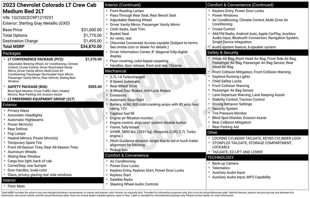 Used 2023 Chevrolet Colorado LT w/ LT Convenience Package RWD image 7