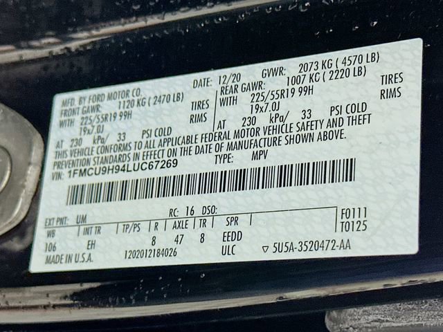 Certified 2020 Ford Escape SEL AWD/4WD image 38