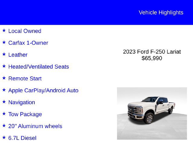 Certified 2023 Ford F250 Lariat w/ Lariat Ultimate Package AWD/4WD image 2