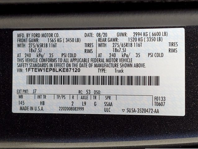Certified 2020 Ford F150 Lariat AWD/4WD image 28
