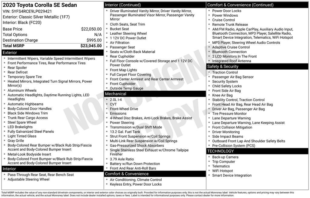 Used 2020 Toyota Corolla SE image 17