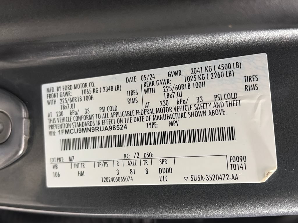 Certified 2024 Ford Escape ST-Line AWD/4WD image 9