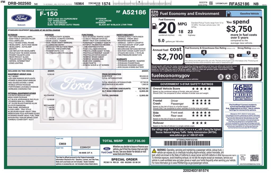 Certified 2024 Ford F150 XLT w/ Equipment Group 303A High AWD/4WD image 40