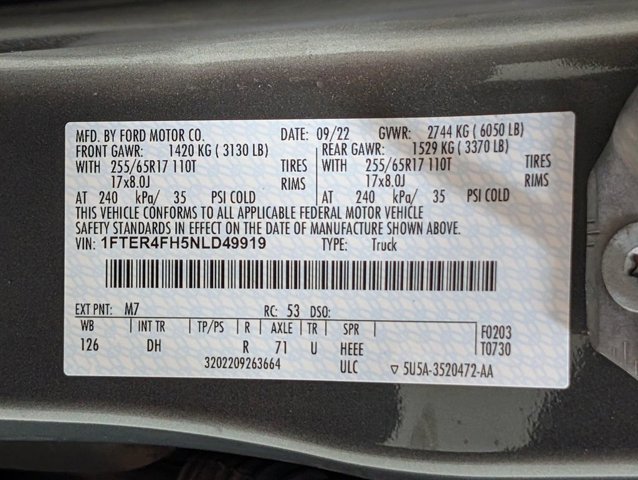 Certified 2022 Ford Ranger Lariat w/ Equipment Group 501A High AWD/4WD image 25