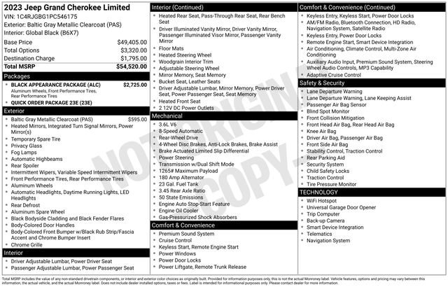 Used 2023 Jeep Grand Cherokee Limited w/ Black Appearance Package RWD image 27