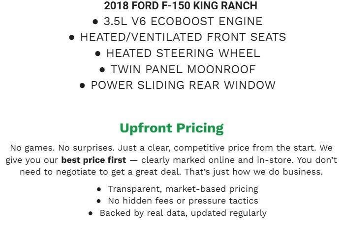Certified 2018 Ford F150 King Ranch w/ Equipment Group 601A Luxury AWD/4WD image 2