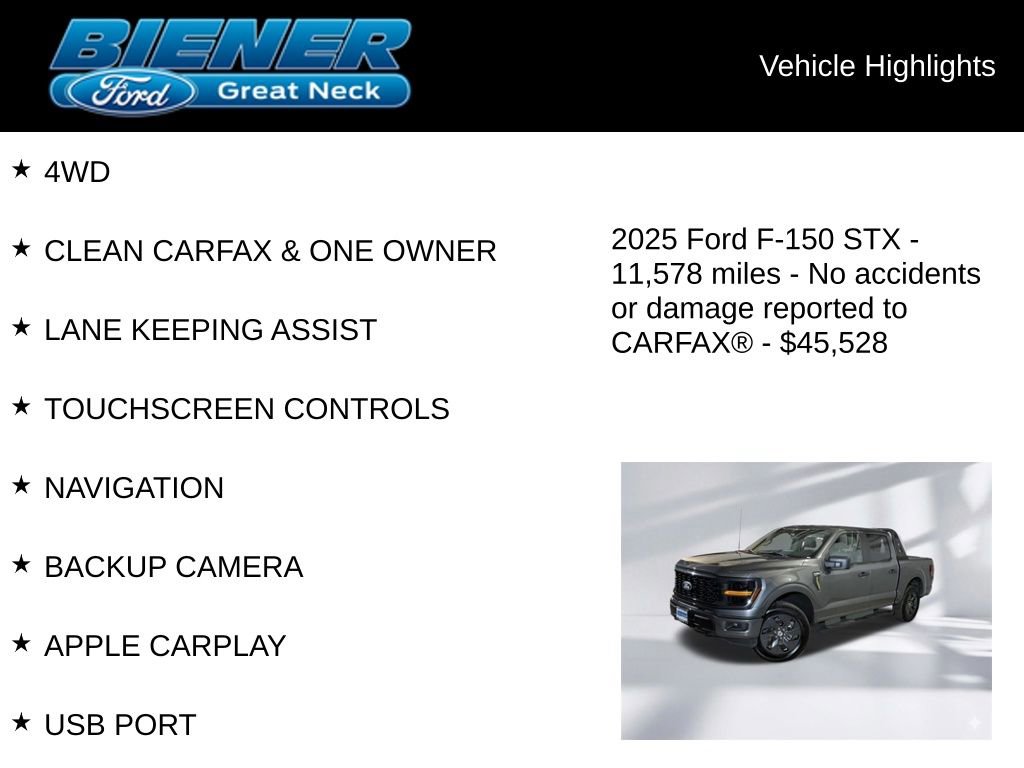 Certified 2025 Ford F150 STX w/ Equipment Group 200A AWD/4WD image 9