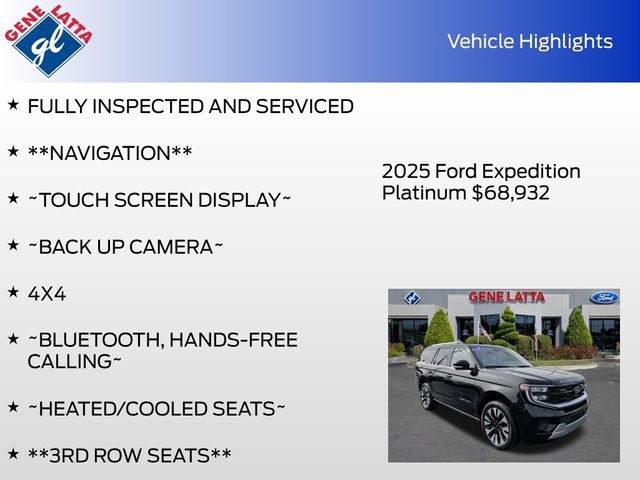 Certified 2025 Ford Expedition Platinum w/ Driver's Package AWD/4WD image 34