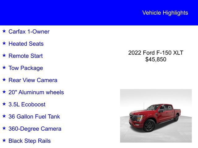 Certified 2022 Ford F150 XLT w/ Equipment Group 302A High AWD/4WD image 6