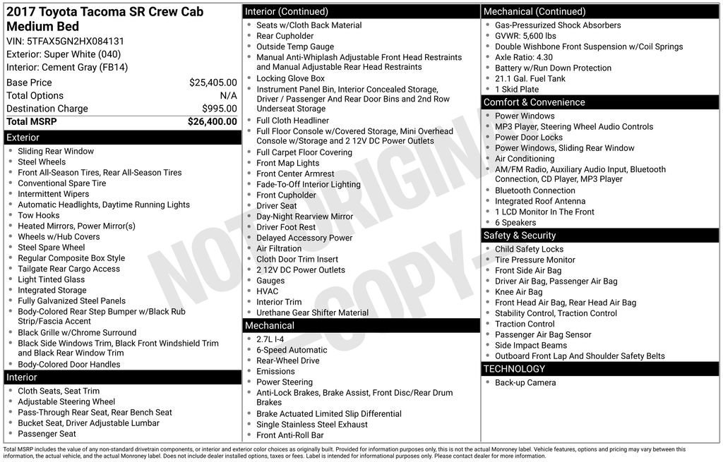 Used 2017 Toyota Tacoma SR image 10