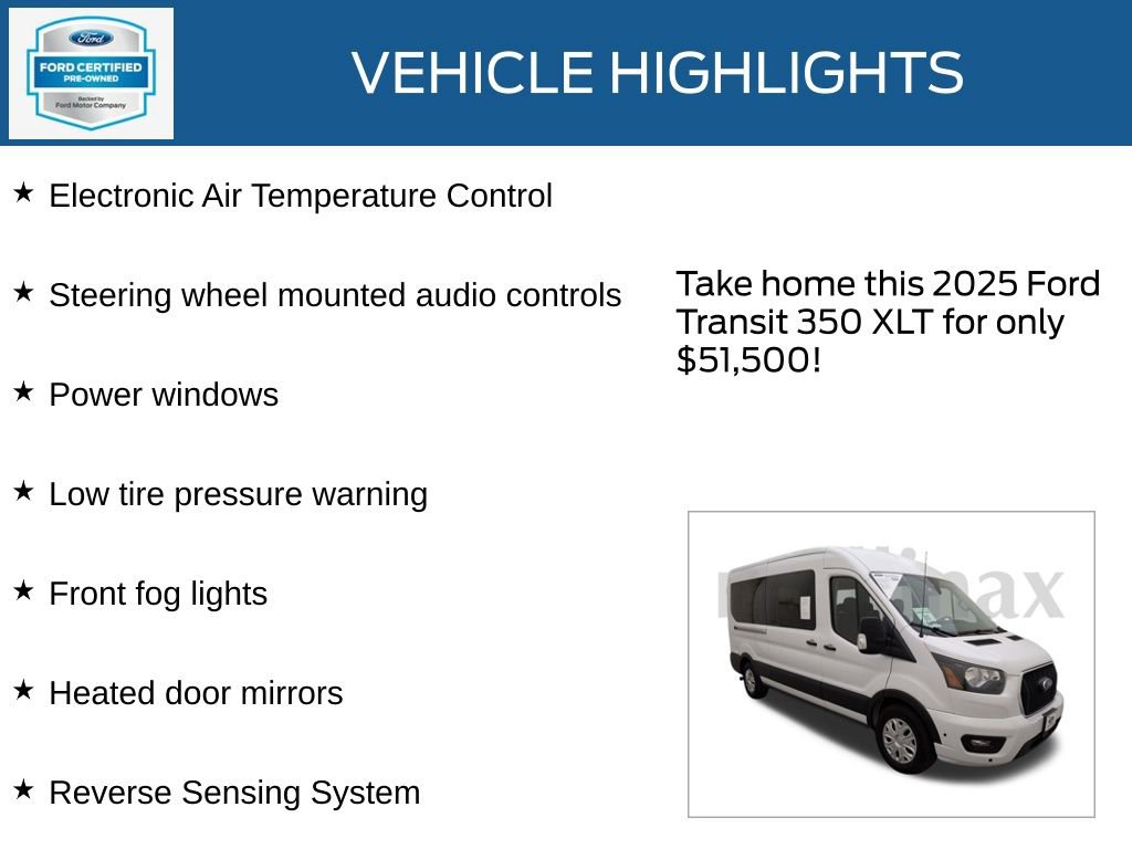 Certified 2025 Ford Transit 350 XLT image 35