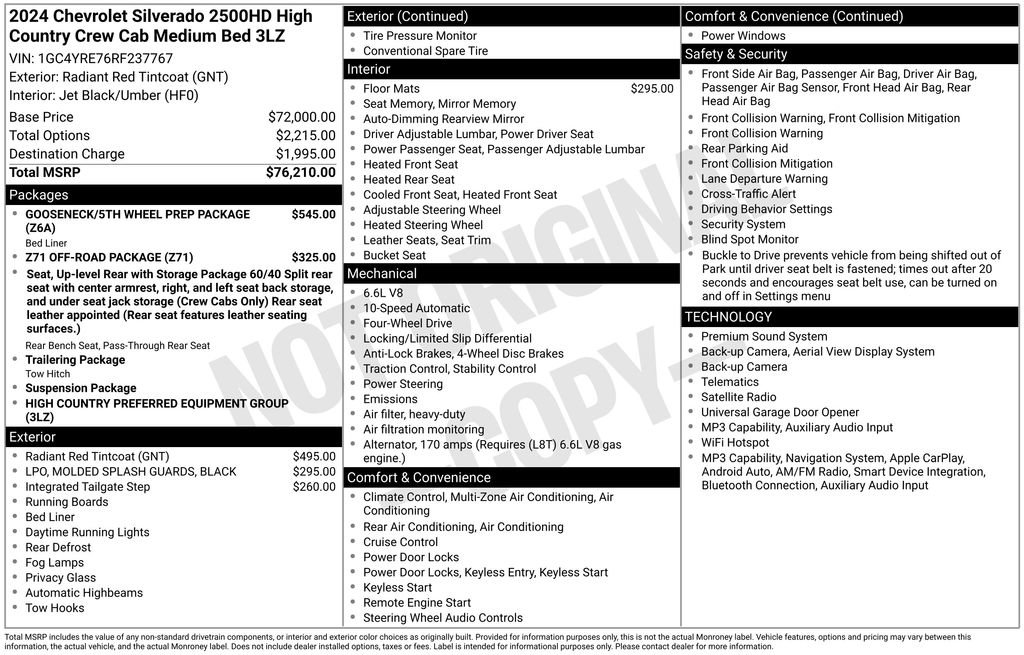 Used 2024 Chevrolet Silverado 2500 High Country AWD/4WD image 39