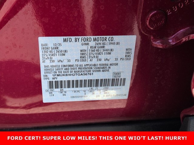 Certified 2026 Ford Explorer Platinum w/ LUX Leather Package AWD/4WD image 31